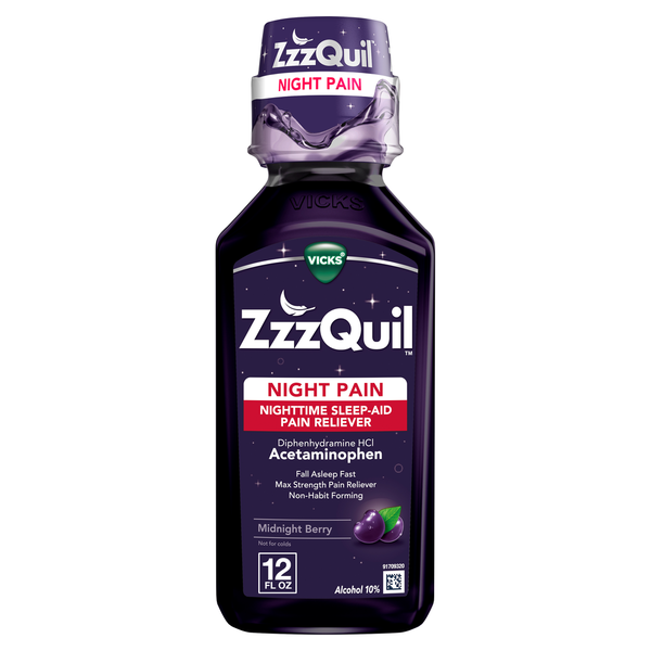 Facial Care Vicks ZzzQuil Nighttime Pain Relief Sleep Aid Liquid hero