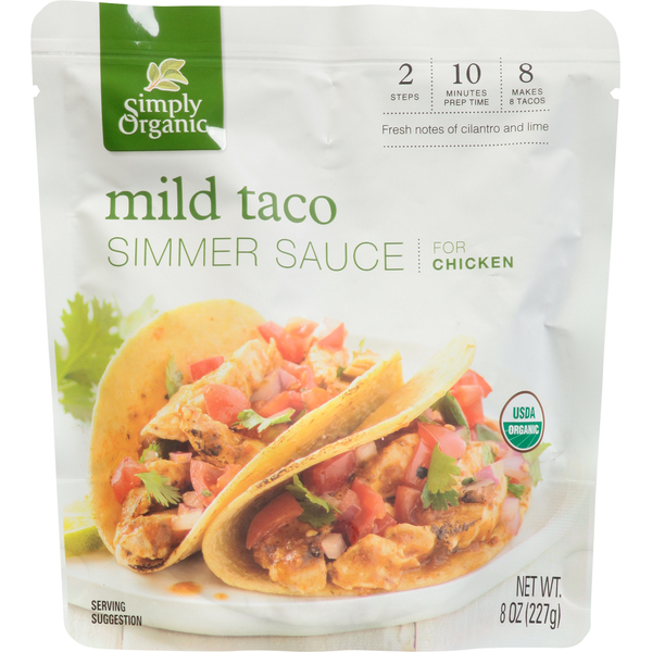 Condiments Simply Organic Simmer Sauce, Mild Taco hero