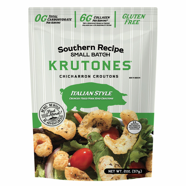 Salad Dressing & Toppings Southern Recipe Small Batch Krutones Italian Style Chicharron Croutons hero