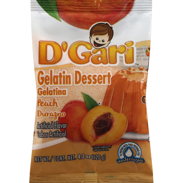 Baking & Supplies D'Gari Gelatin Dessert, Peach hero