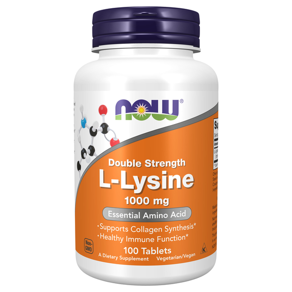 Amino Acids NOW L Lysine, Double Strength 1000 mg hero