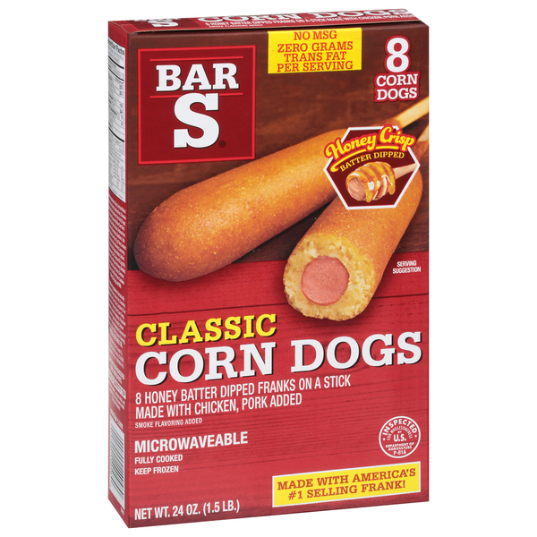 Frozen Appetizers & Sides Bar-S Corn Dogs, Classic hero