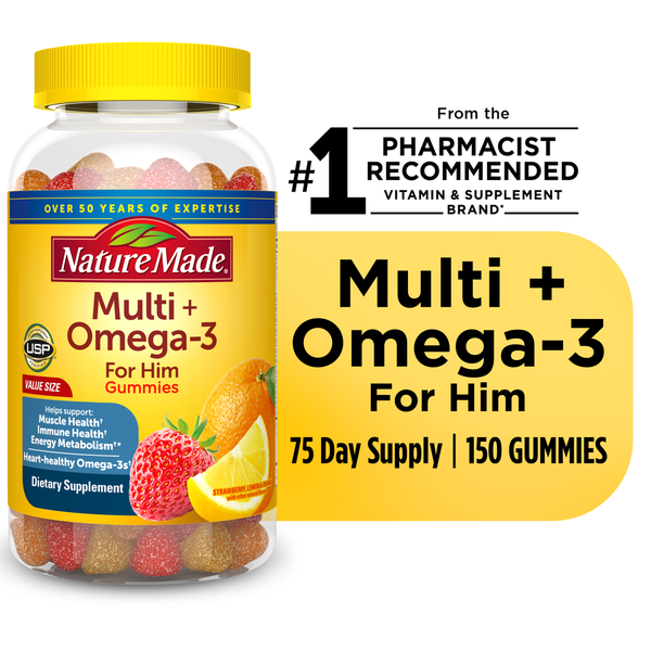 Nature Made Men's Multivitamin + Omega-3  Gummies hero