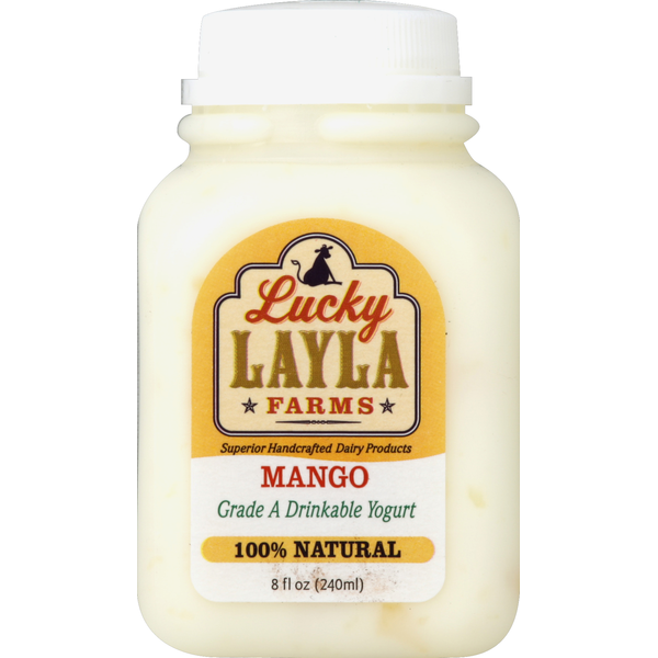 Yogurt Lucky Layla Farms Yogurt, Drinkable, Mango hero