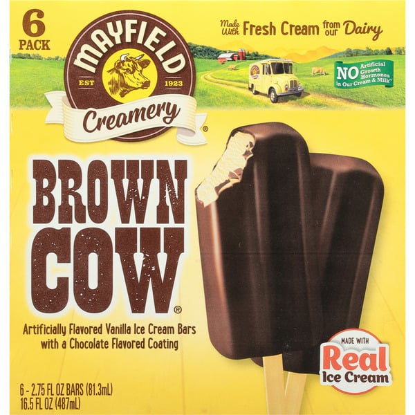 Mayfield Dairy Farms Brown Cow Chocolate Vanilla Ice Cream Bars hero