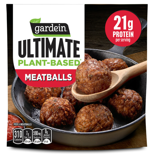 Vegetables, Vegan, & Vegetarian Gardein Ultimate Plant-Based Meatballs, Frozen Meatballs hero