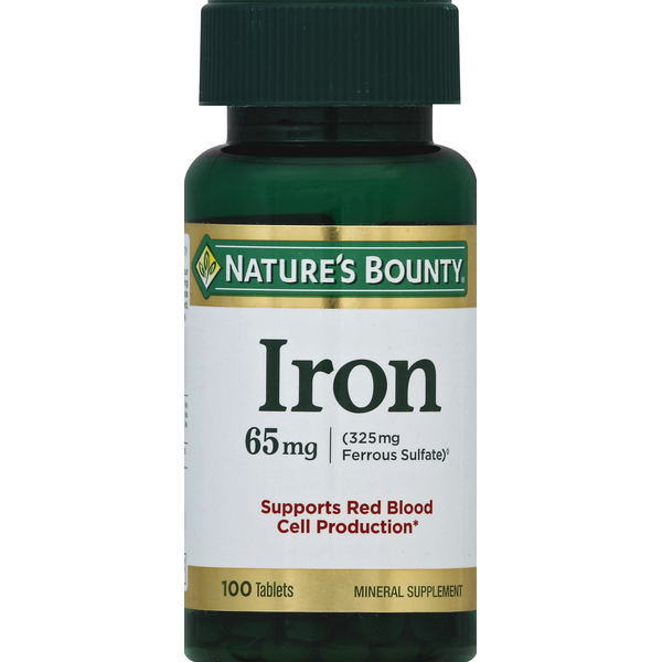 Vitamins & Supplements Nature's Bounty Iron, 65 mg, Tablets hero