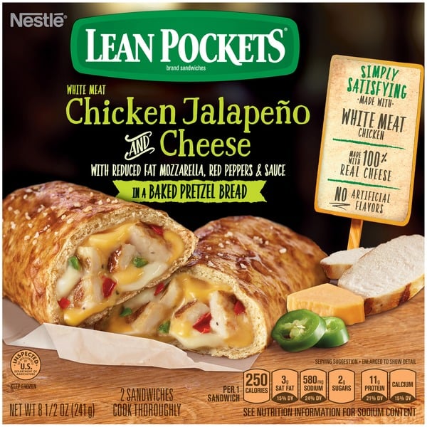 Frozen Appetizers & Sides Hot Pockets Chicken Jalapeño and Cheese Frozen Sandwiches hero