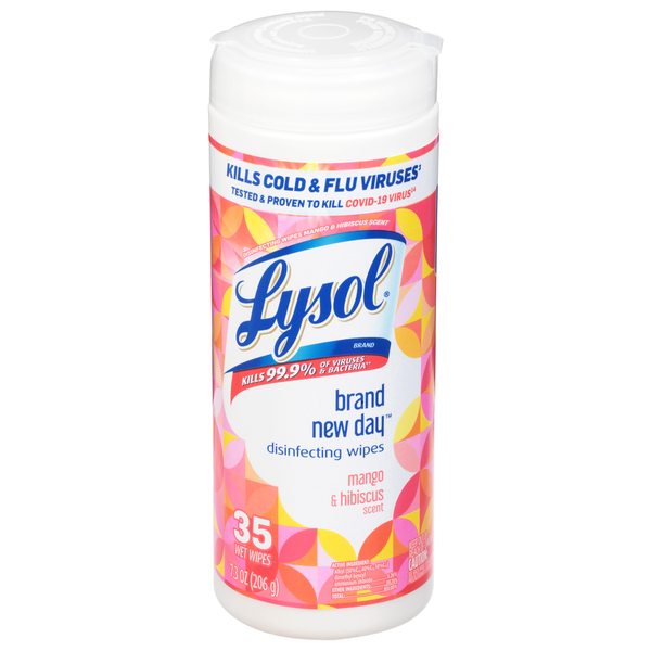 Diapers & Wipes Lysol Disinfecting Wipes, Mango & Hibiscus Scent hero