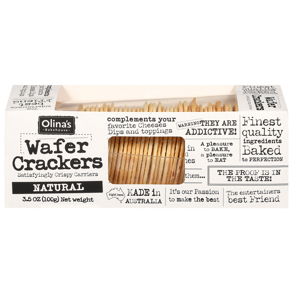 Crackers Olina's Bakehouse Wafer Crackers, Natural hero