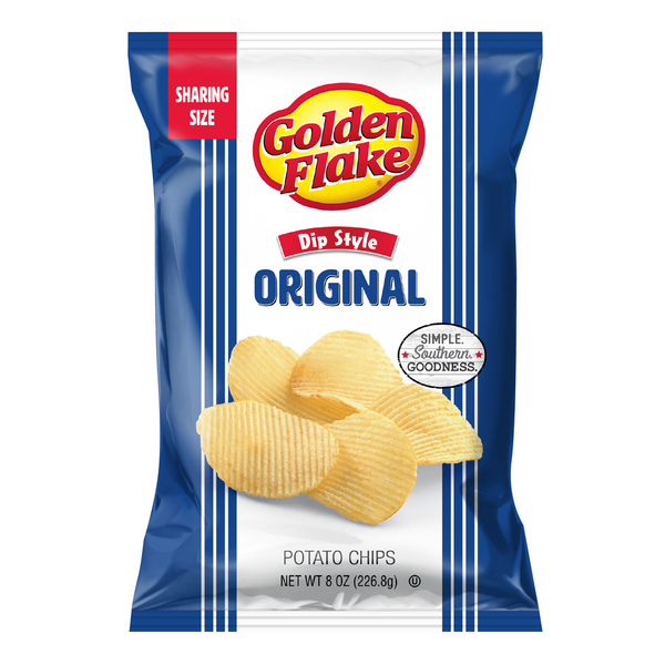 Chips & Pretzels Golden Flake Potato Chips, Original, Dip Style, Sharing Size hero