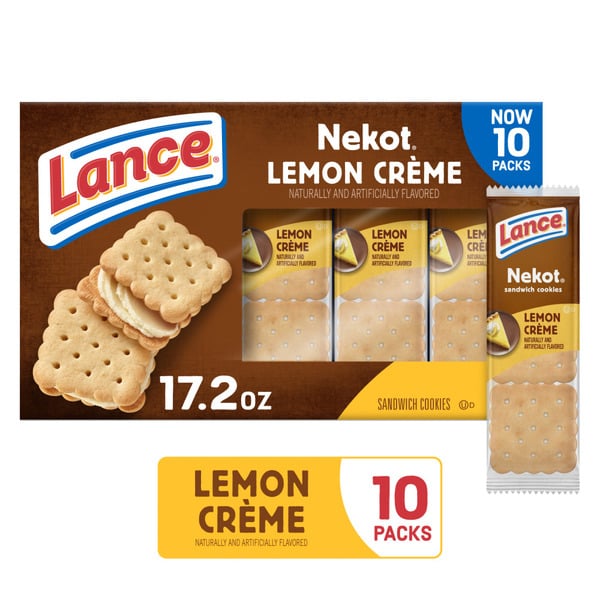 Crackers Lance Nekot Lemon Creme Sandwich Cookies hero