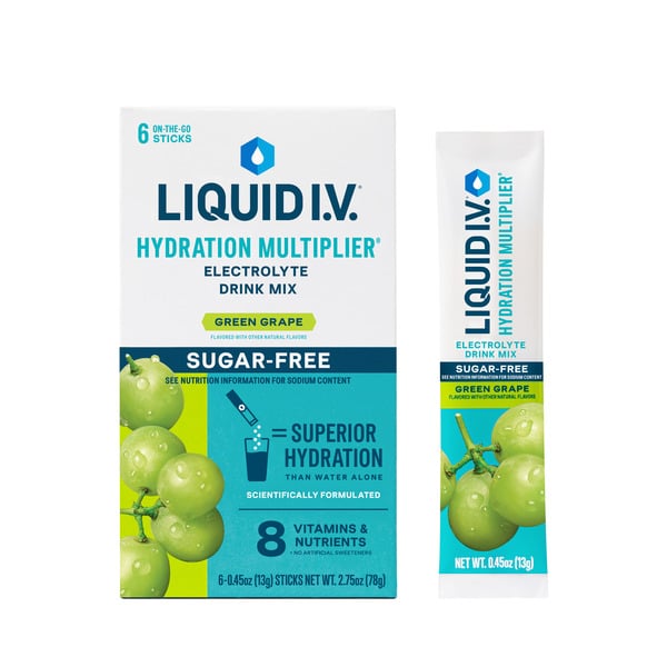 Juice & Nectars Liquid I.V. Electrolyte Drink Mix, Sugar-Free, Green Grape hero