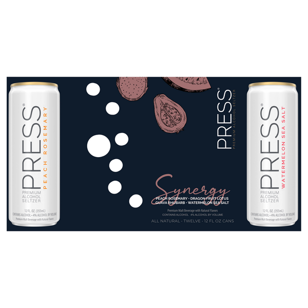 Press Alcohol Seltzer, Premium, Assorted, Synergy hero