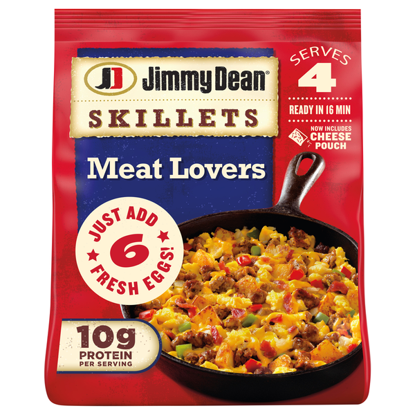 Frozen Breakfast Jimmy Dean Skillets Meat Lovers, Frozen Breakfast, 16 ounces hero