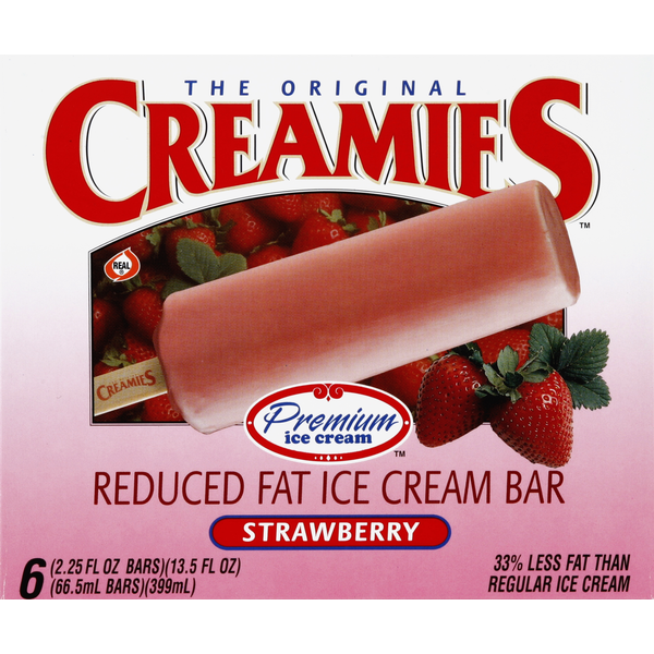 Ice Cream & Ice Creamies Ice Cream Bar, Reduced Fat, Strawberry hero