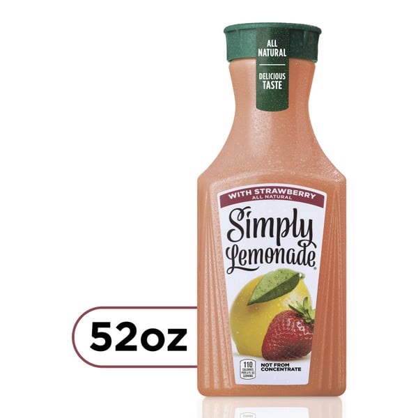 Refrigerated Juice, Coffee, & Tea Simply Lemonade With Strawberry, All Natural Non-Gmo hero