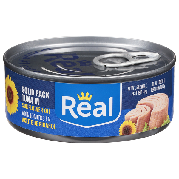 Canned Meat, Seafood & Beans Real Tuna, Solid Pack, in Sunflower Oil hero