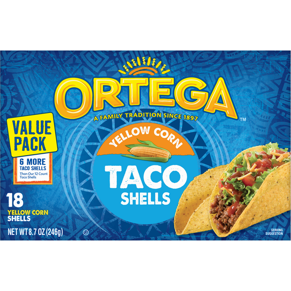 Latino Foods Ortega Taco Shells, Yellow Corn, Value Pack hero