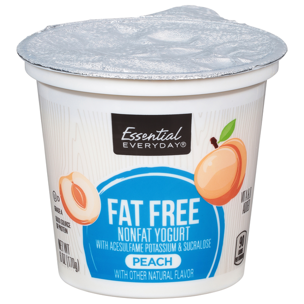 Yogurt Essential Everyday Yogurt, Nonfat, Fat Free, Peach hero