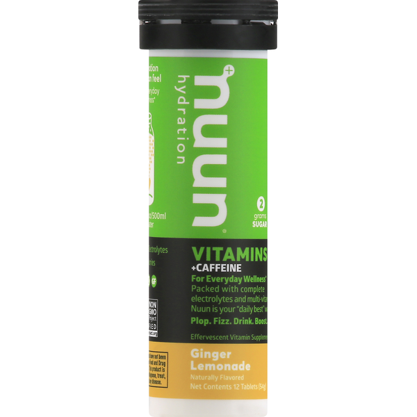 Juice & Nectars Nuun Vitamins + Caffeine, Tablets, Ginger Lemonade hero