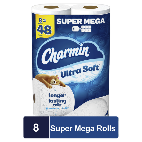 Paper Goods Charmin Ultra Soft Toilet Paper Super Mega Rolls hero