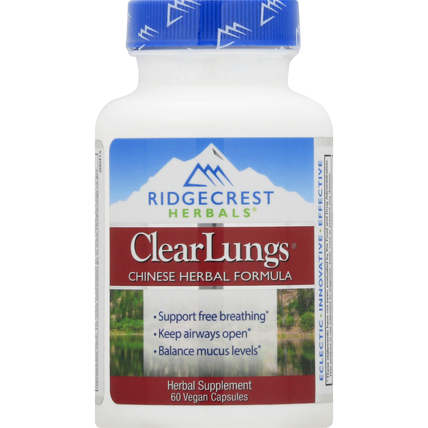 Cold, Flu & Allergy Ridgecrest Herbals ClearLungs ClearLungs, Vegan Capsules hero