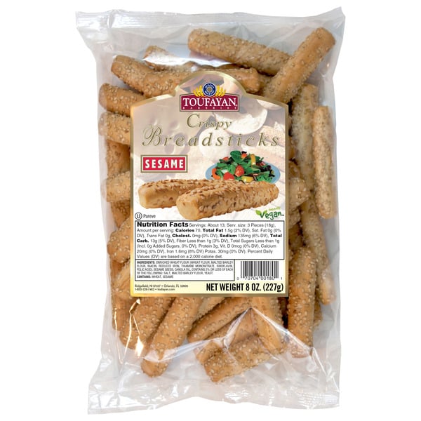 Bread Toufayan Bakeries Crispy Breadsticks Sesame hero