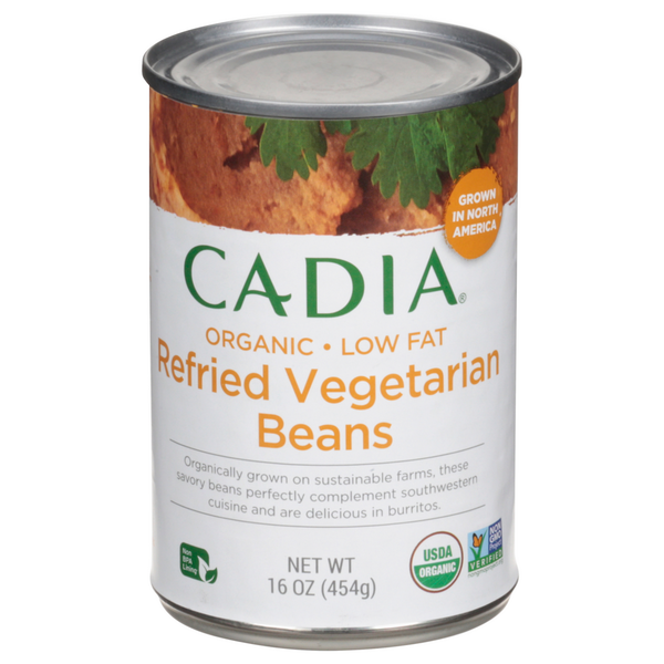 Canned Meals & Beans CADIA Beans, Organic, Low Fat, Refried Vegetarian hero