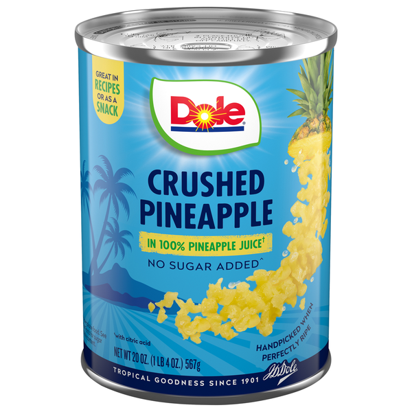 Canned/Pouch Fruit & Applesauce Dole Pineapple, Crushed hero