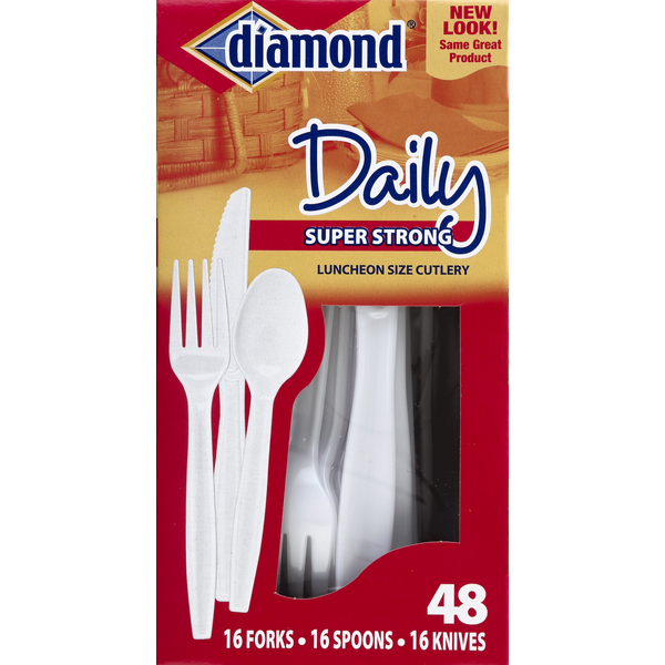 Plates, Bowls, Cups & Flatware Diamond Cutlery, Super Strong hero