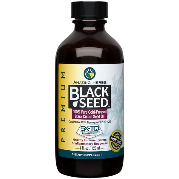 Fish Oil & Omegas Amazing Herbs Black Cumin Seed Oil, Premium, 100% Pure Cold-Pressed hero