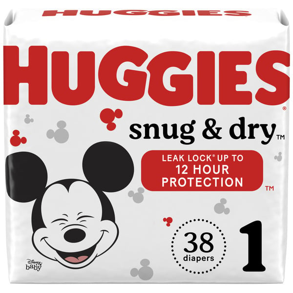 Diapers & Wipes Huggies Snug & Dry Newborn Baby Diapers, Size 1 (8-14 lbs) hero