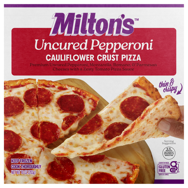 Frozen Pizza Milton's Pizza, Cauliflower Crust, Uncured Pepperoni hero