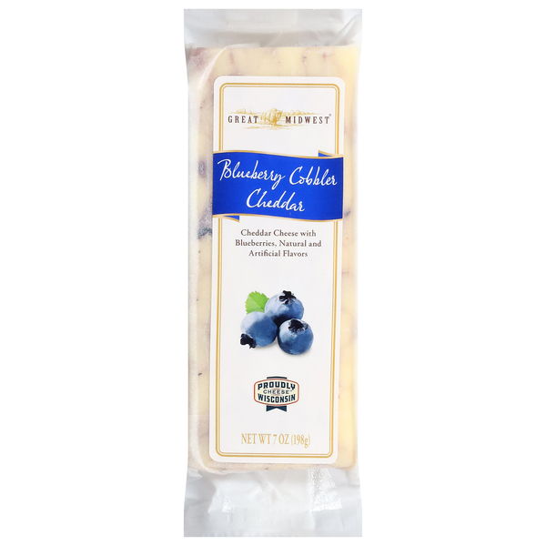 Packaged Cheese Great Midwest Cheese, Blueberry Cobbler Cheddar hero