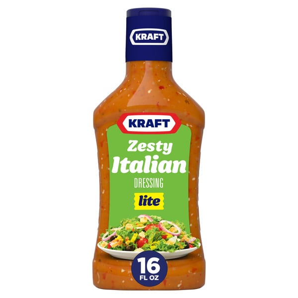 Salad Dressing & Toppings Kraft Zesty Italian Lite Salad Dressing hero