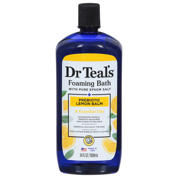 Body Lotions & Soap Dr Teal’s Foaming Bath, with Pure Epsom Salt, Lemon Balm, Prebiotic hero