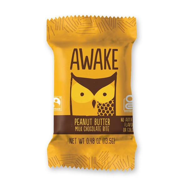 Candy & Chocolate AWAKE Caffeinated Chocolate Peanut Butter Milk Chocolate Bite hero