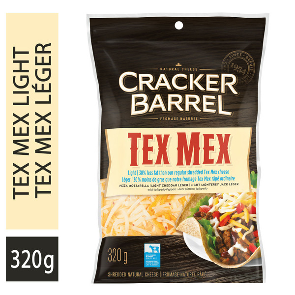 Other Creams & Cheeses Cracker Barrel Tex Mex Light Shredded Cheese hero