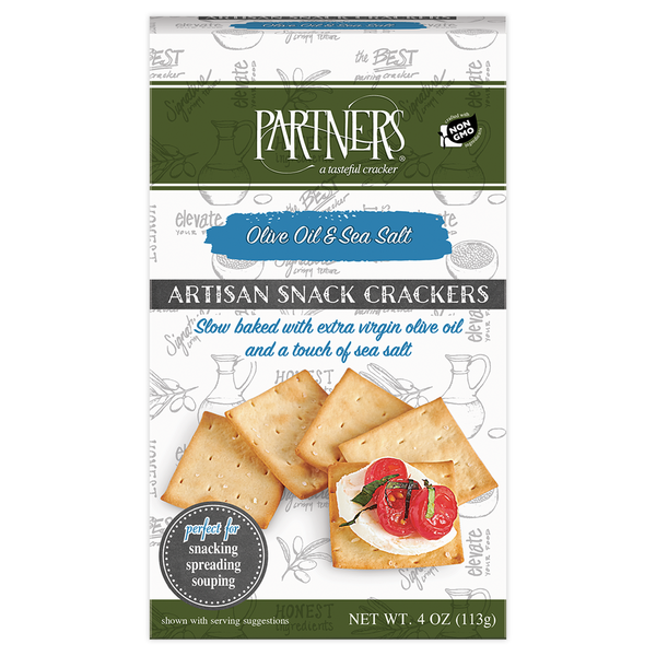 Crackers PARTNERS Olive Oil & Sea Salt Artisan Snack Crackers hero