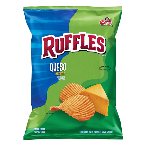 Chips & Pretzels Ruffles Queso Cheese Potato Chips hero