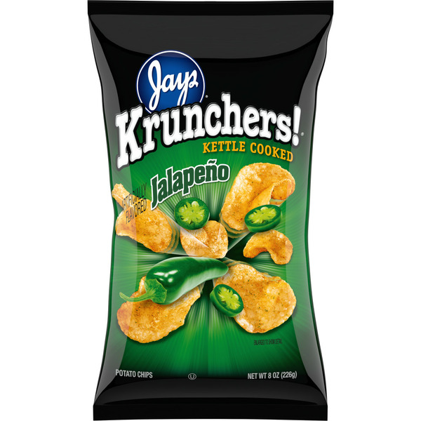 Chips & Pretzels Krunchers! Kettle Cooked Potato Chips Jalapeno hero