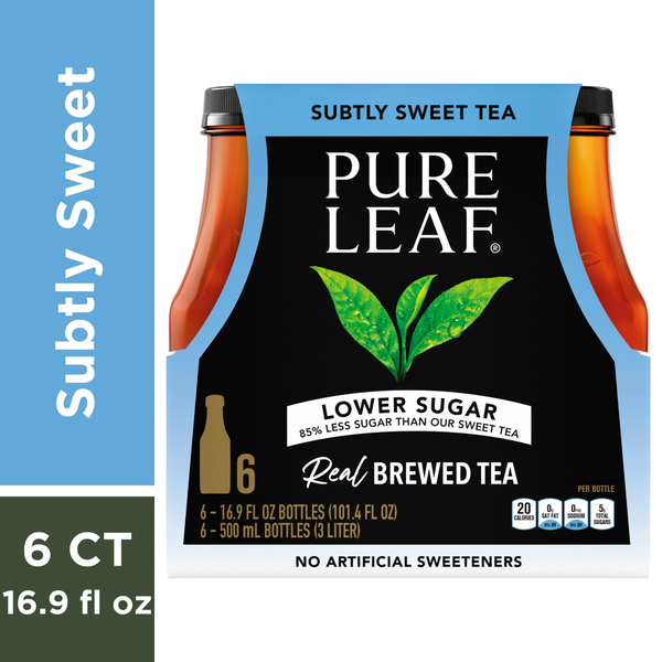 Tea Pure Leaf Brewed Tea, Lower Sugar, Subtly Sweet Tea hero