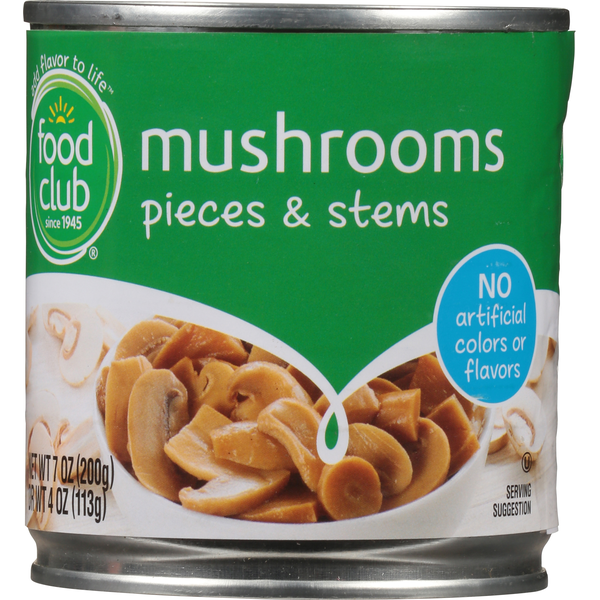 Canned & Jarred Vegetables Food Club Mushrooms, Pieces & Stems hero