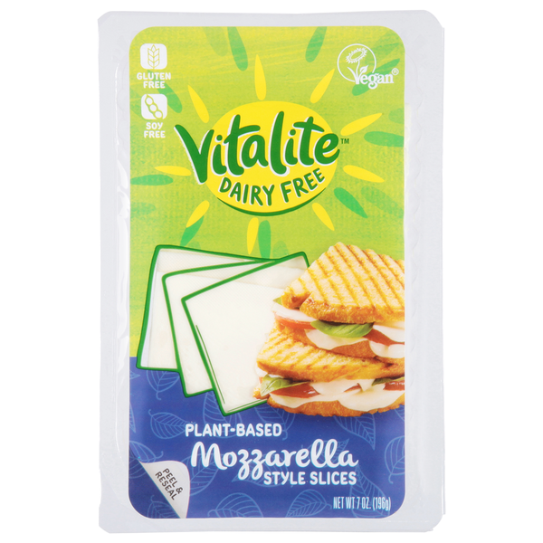 Specialty Cheeses Vitalite Cheese Slices, Mozzarella Style, Plant-Based hero