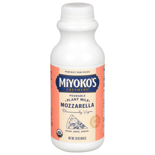 Frozen Vegan & Vegetarian Miyoko's Creamery Organic Liquid Vegan Pizza Mozzarella hero