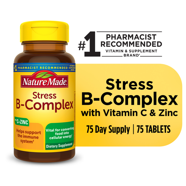 Supplements Nature Made Stress B-Complex with Vitamin C & Zinc, Tablets hero