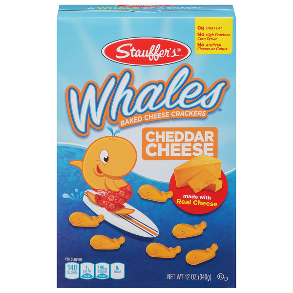 Crackers Stauffer's Baked Cheese Crackers, Cheddar Cheese, Whales hero