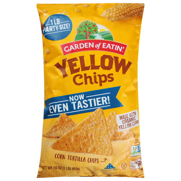 Chips & Pretzels Garden of Eatin' Corn Tortilla Chips, Yellow Chips, Party Size hero