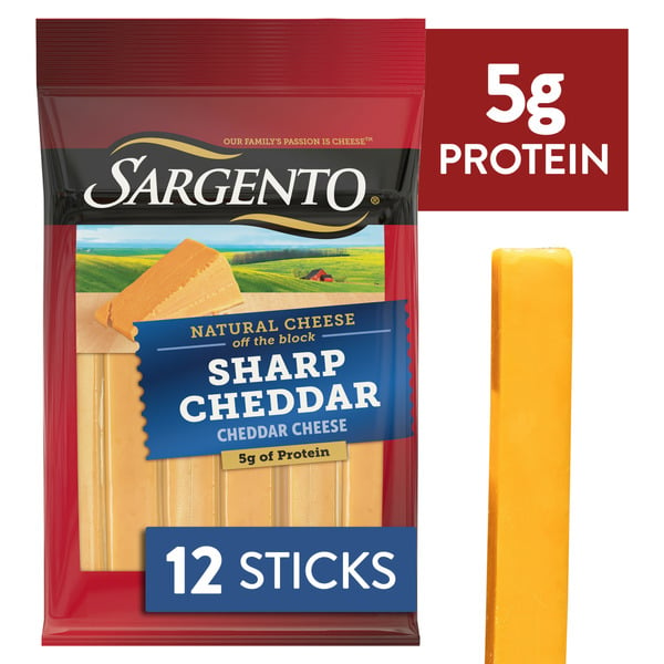 Packaged Cheese Sargento Sharp Natural Cheddar Cheese Snack Sticks hero